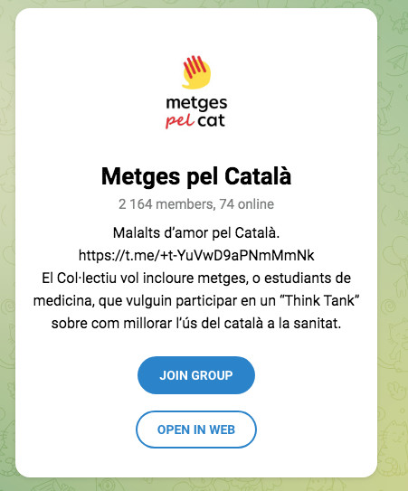 Grupo de Telegram de 'Metges pel Català' / TELEGRAM