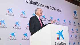 Isidro Fainé en la inauguración de la nueva oficina de Caixabank en Colombia