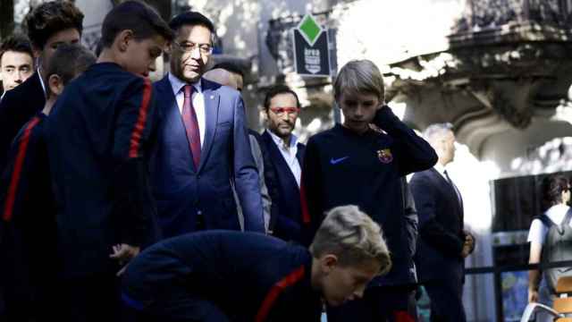 Una foto de Josep Maria Bartomeu en la ofrenda floral de 2019 / Twitter