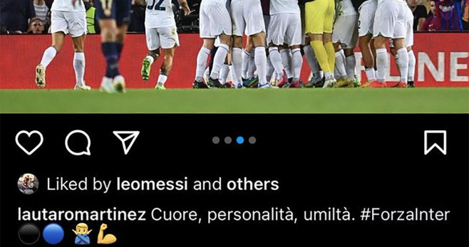 Controvertido 'me gusta' de Leo Messi a la publicación de Lautaro Martínez / INSTAGRAM
