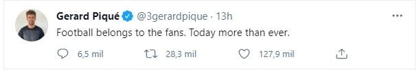 El tuit de Gerard Piqué sobre la Superliga Europea / REDES
