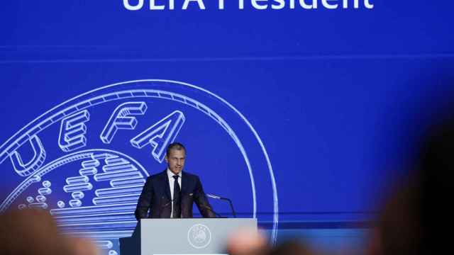 Aleksander Ceferin, durante una comparecencia de la UEFA / EFE