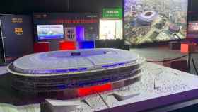Maqueta de la reforma del Camp Nou expuesta en las instalaciones del Barça / VÍCTOR MALO