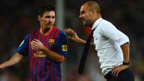 Messi y Guardiola conversan en un antiguo partido del Barça / REDES