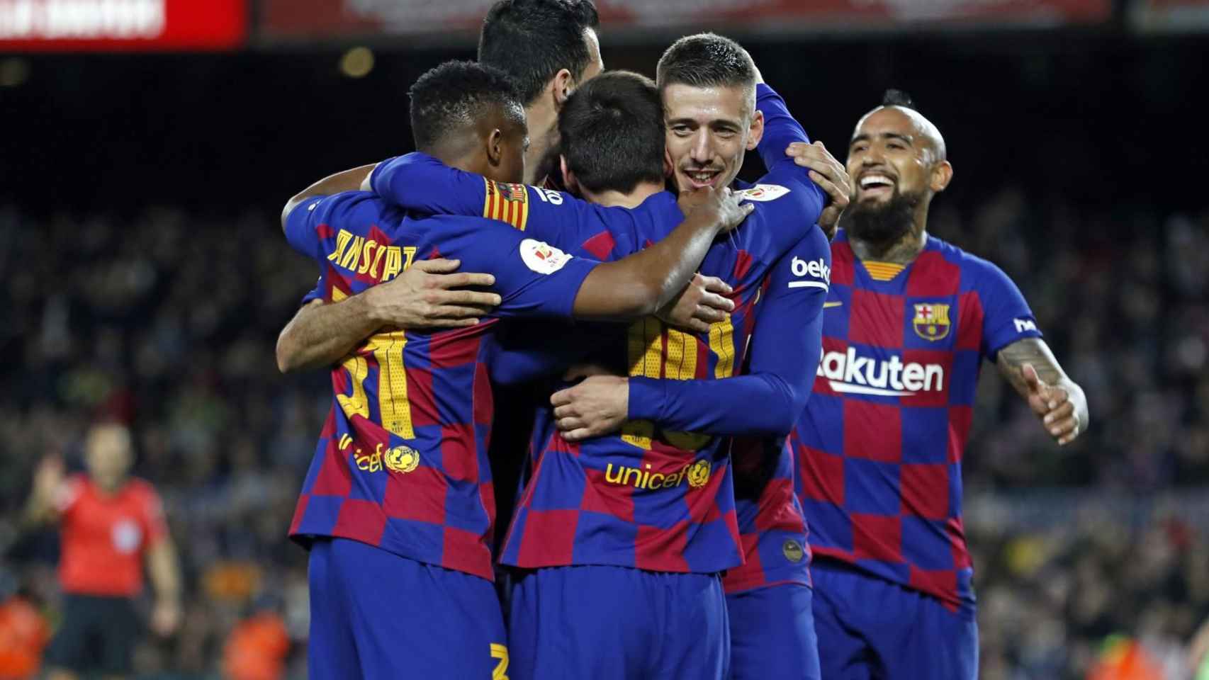 Los jugadores del Barça celebran uno de los goles ante el Leganés | FCB