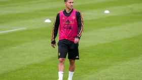 Eden Hazard en un entrenamiento con la selección belga / EFE