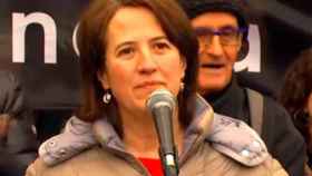 La presidenta de la ANC, Elisenda Paluzie, durante su intervención en Barcelona