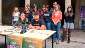 Imagen de la rueda de prensa en la que Universitats per la República ha convocado una nueva jornada de huelga para el jueves 26 de octubre / CG