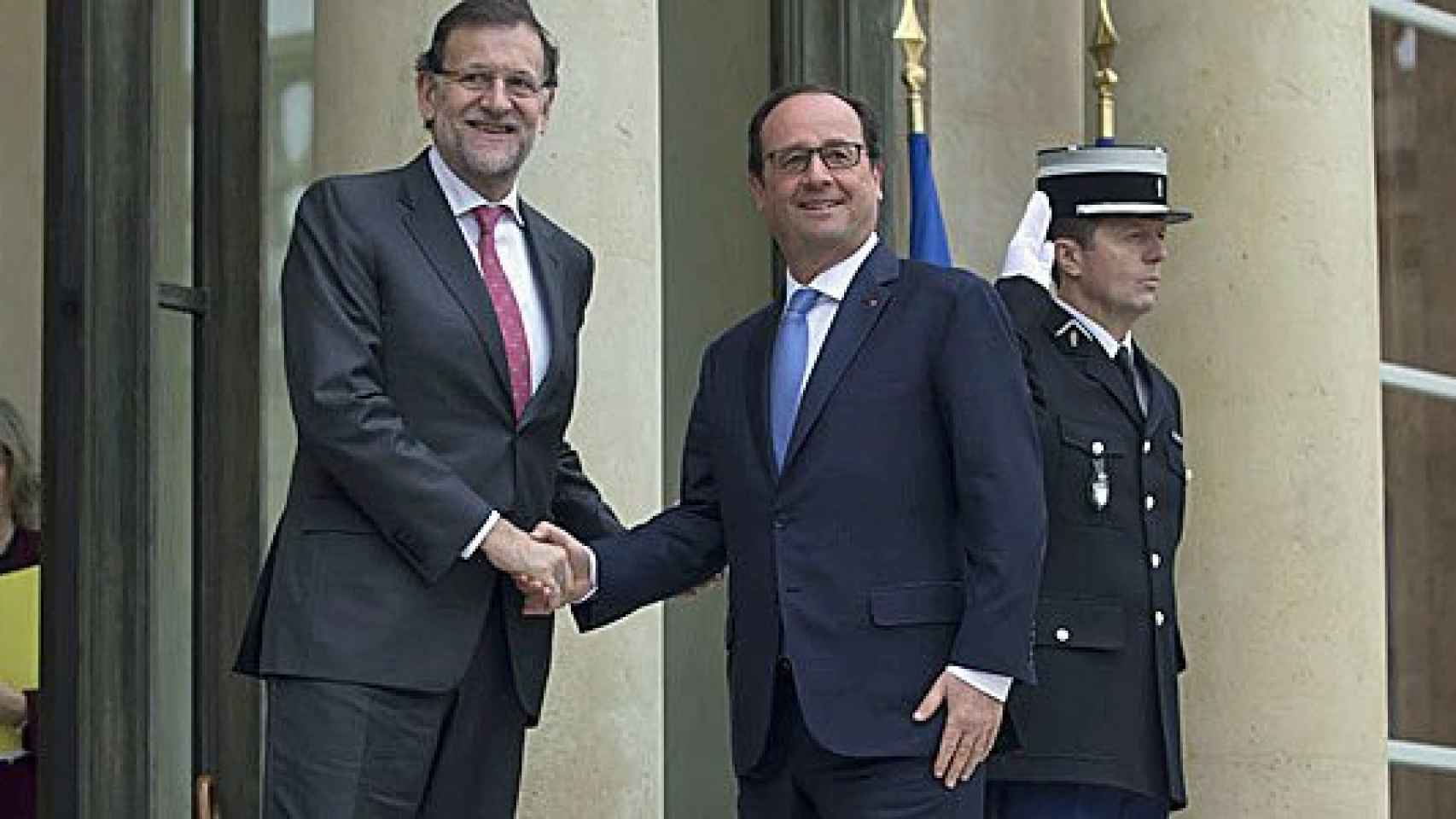 François Hollande y Mariano Rajoy en el encuentro bilateral España-Francia
