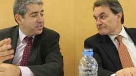El consejero de la Presidencia y portavoz de la Generalitat, Francesc Homs, y el presidente, Artur Mas