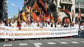 Manifestación en defensa del bilingüismo escolar en Cataluña