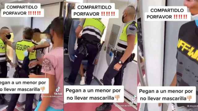 Tres imágenes del incidente entre vigilantes y menores a bordo de un tren de Cercanías / CG