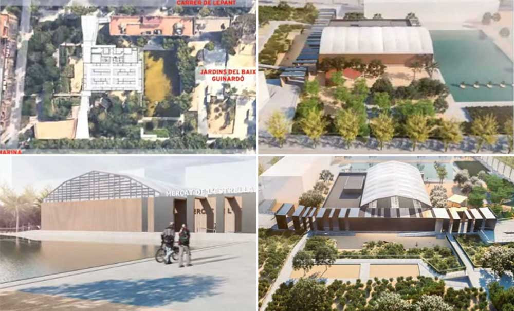 Proyecto del futuro mercado provisional en el parque del Baix Guinardó / AYUNTAMIENTO DE BARCELONA