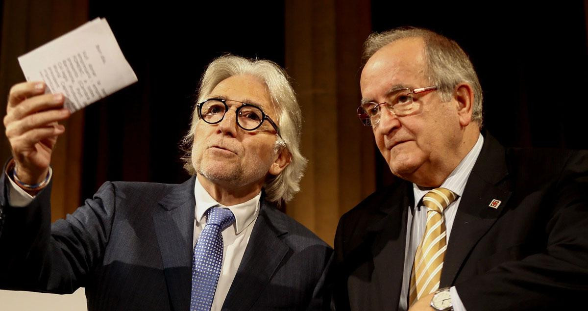 Josep Sánchez Llibre, presidente de Foment, y Josep González, su homólogo en Pimec. Patronales catalanas / EFE