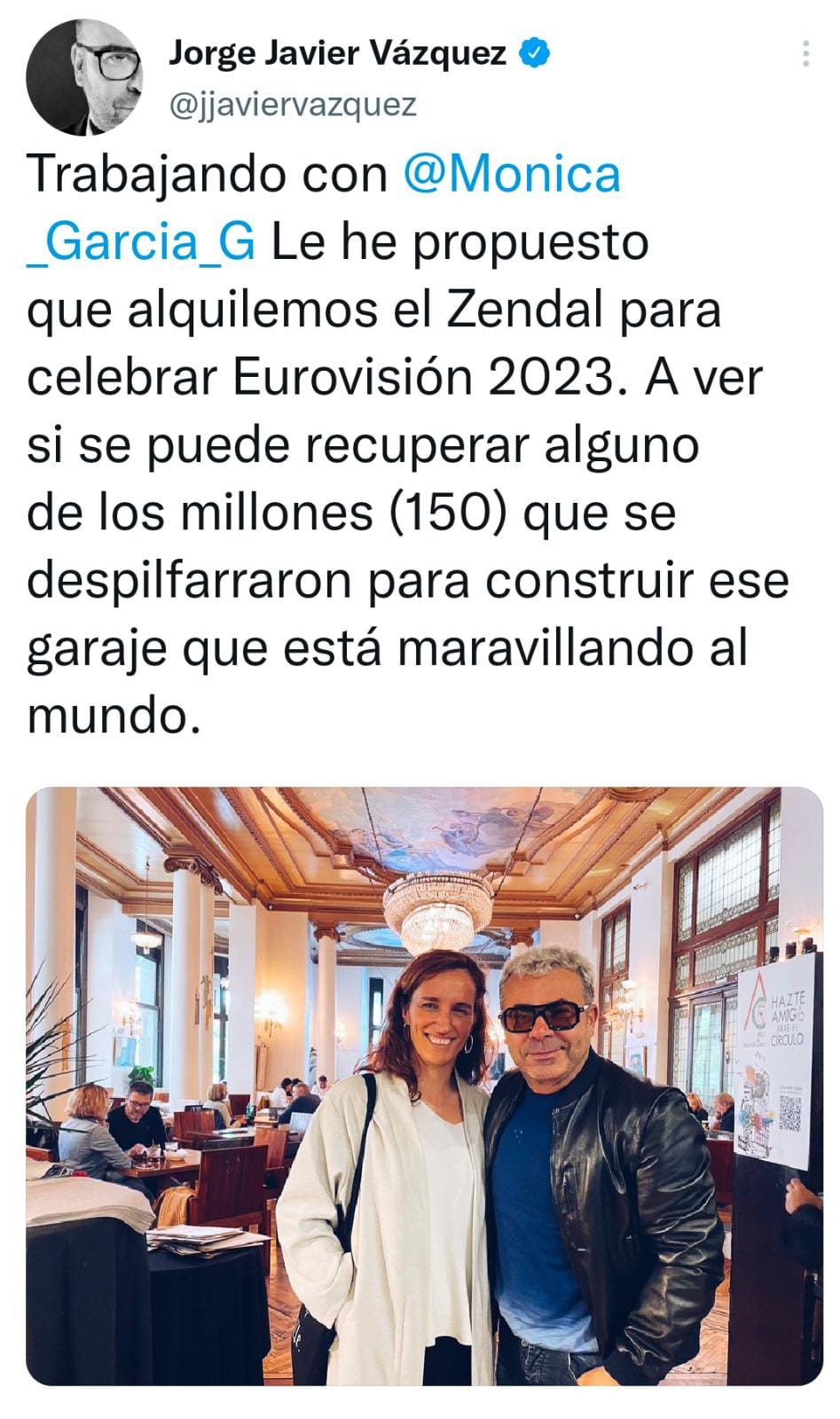 Tweet de Jorge Javier Vázquez