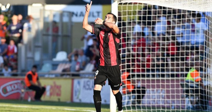 Una foto de Miguel Linares, ya exjugador del Reus, celebrando un gol