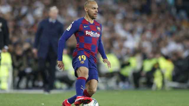 Martin Braithwaite en un encuentro del Barça / EFE