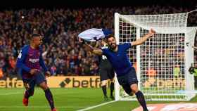 Una foto de Luis Suárez celebrando su gol ante el Atlético de Madrid / EFE