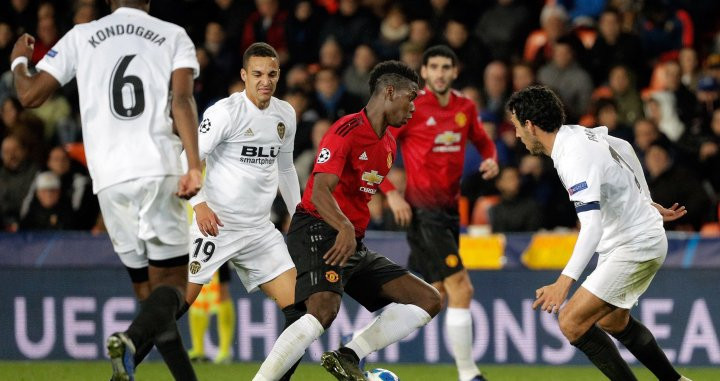 Pogba, en el partido que enfrentó al Manchester United con el Valencia / EFE