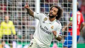 Marcelo celebra un gol con el Real Madrid / EFE