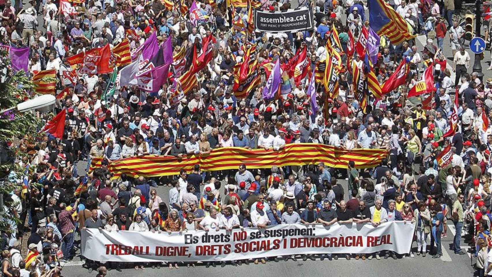 La ANC tuvo una presencia destacada en la manifestación en defensa de los derechos sociales celebrada a finales de mayo en Barcelona.