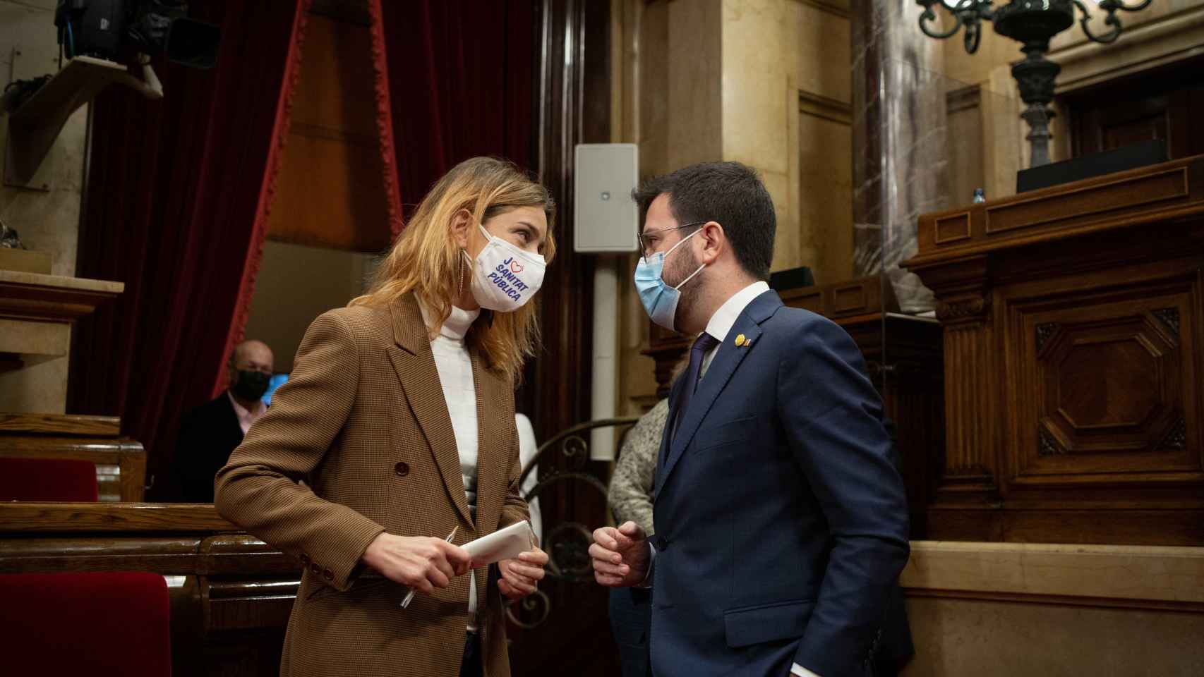 La líder de los comuns en el Parlament, Jéssica Albiach y el presidente de la Generalitat, Pere Aragonés / EUROPA PRESS