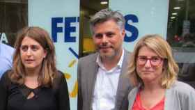 Marta Pascal, Albert Batet y Elsa Artadi, de izquierda a derecha, en un acto de PDeCAT, en quien confía ERC para que apoye un candidato alternativo a Puigdemont/ EUROPA PRESS