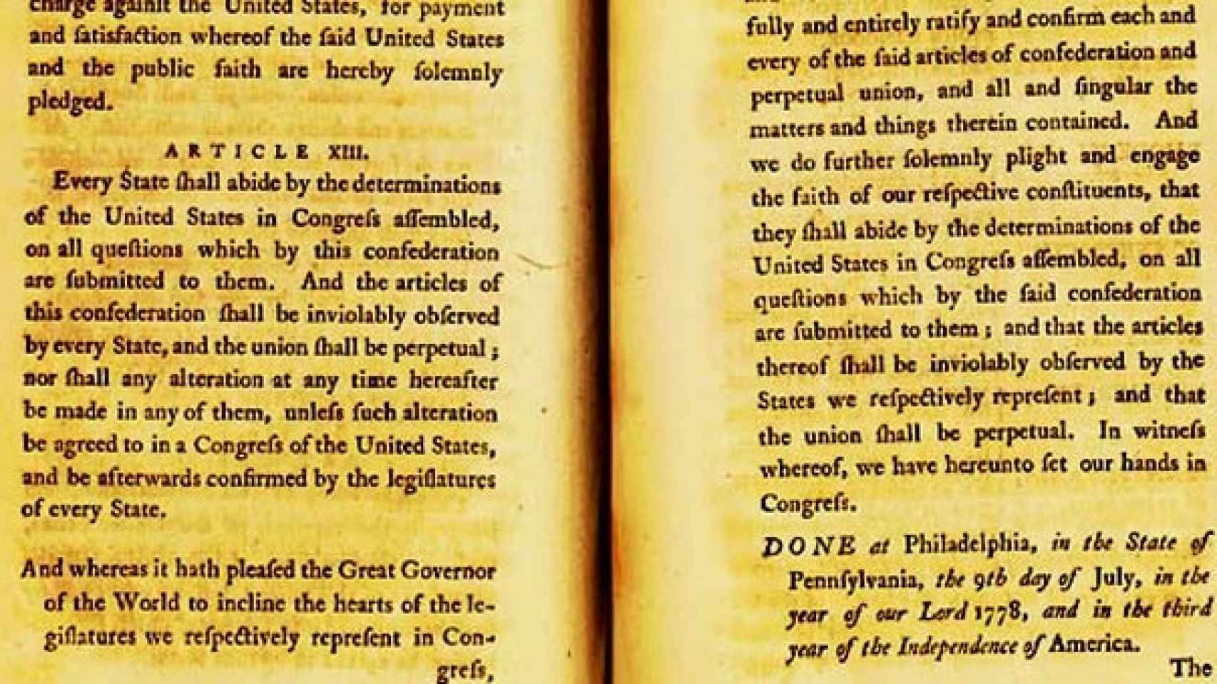 Artículos de Confederación y Unión Perpetua de los Estados Unidos de América, ratificados en 1781