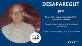 Buscan a un anciano de 74 años desaparecido en Sabadell el pasado 4 de octubre / MOSSOS