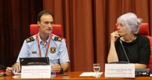 El comisario de los Mossos d'Esquadra, Eduard Sallent, en la Comisión de Estudio del Modelo Policial en el Parlament de Cataluña / PARLAMENT