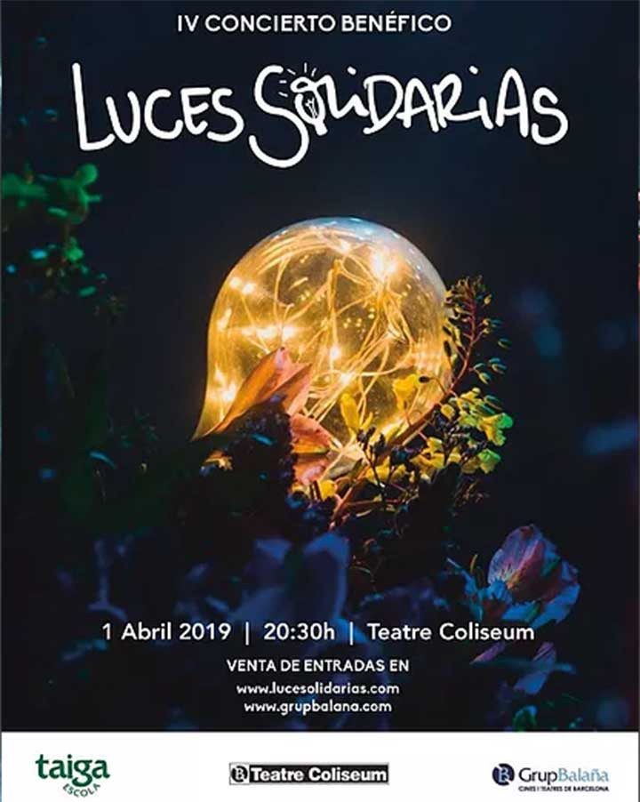 Cartel del concierto de Luces Solidarias para el concierto de este lunes 1 de abril