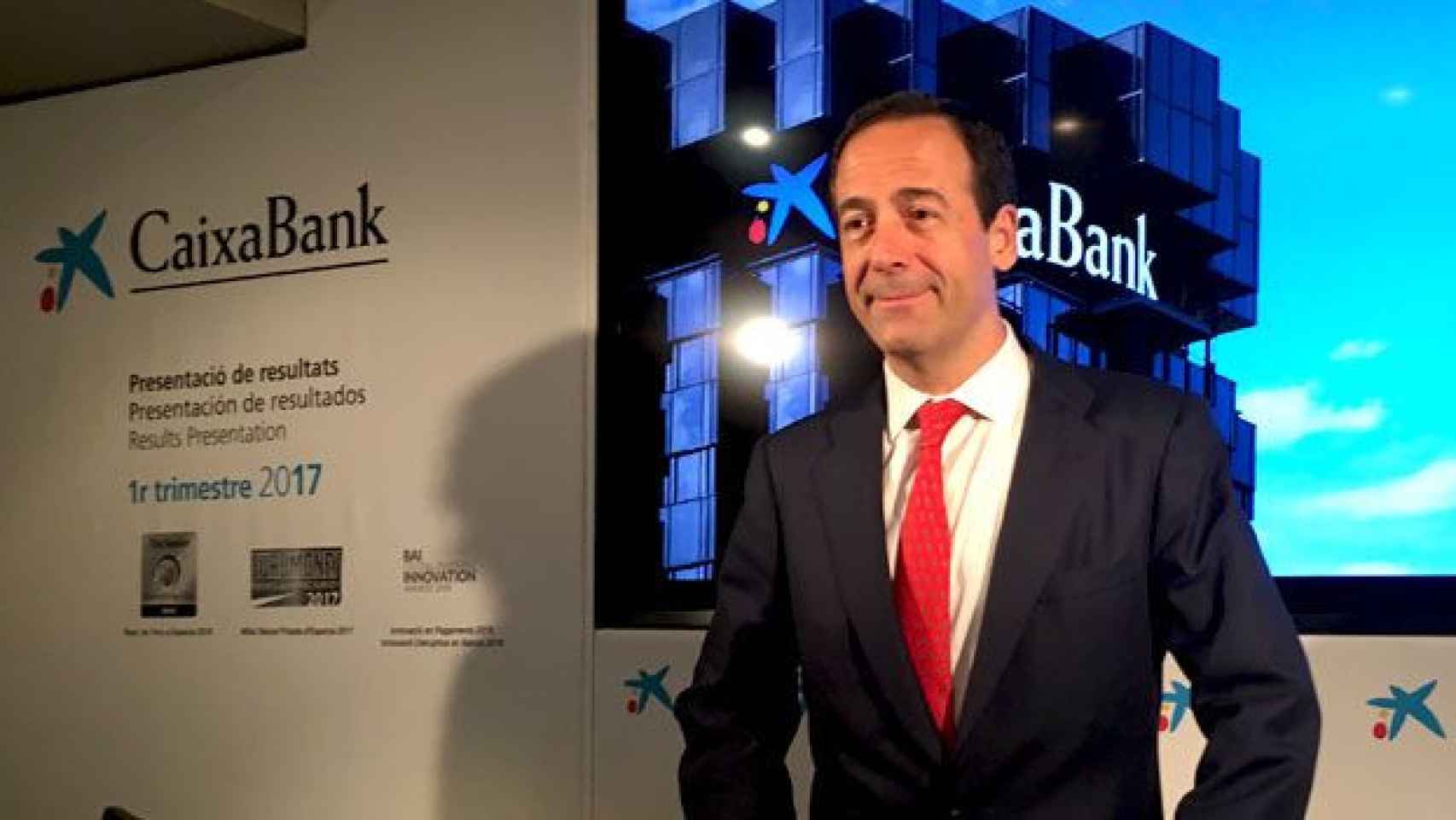Gonzalo Gortázar, consejero delegado de Caixabank, en la presentación de los resultados del primer trimestre de 2017 en Barcelona / CG