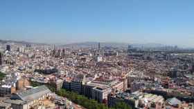 Vistas desde el restaurante Marea Alta, todavía en obras, situado en las tres últimas plantas de la Torre Colón de Barcelona.