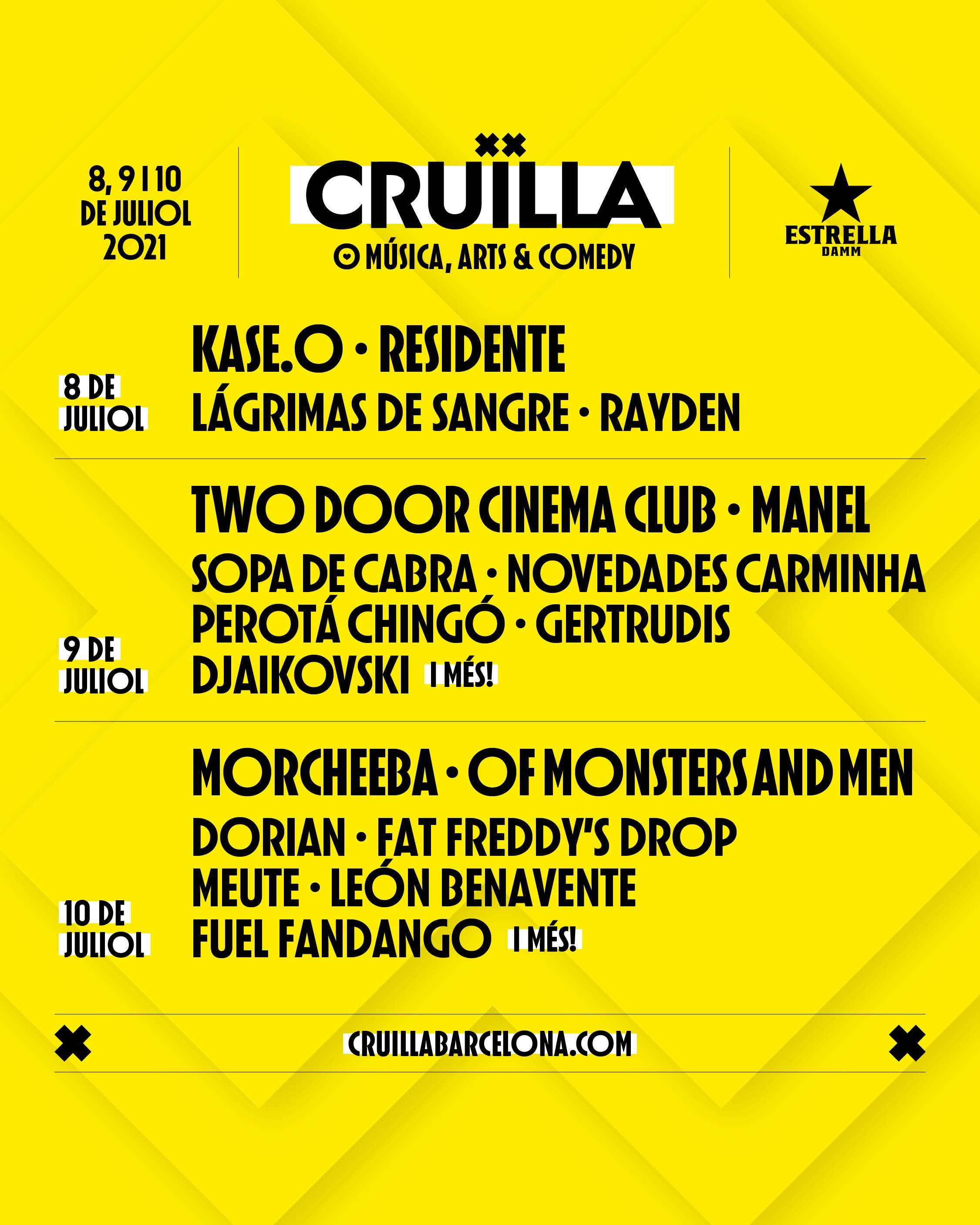 Cartel del Festival Cruïlla 2021