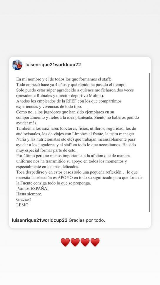 La reacción de Sira Martínez al comunicado de Luis Enrique / REDES