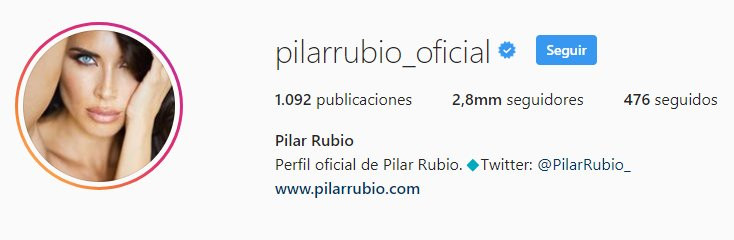Pilar Rubio cuenta con casi 3 millones de seguidores / Instagram