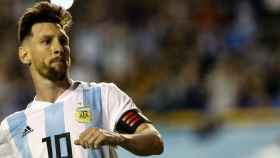 Messi celebra un gol con Argentina / EFE