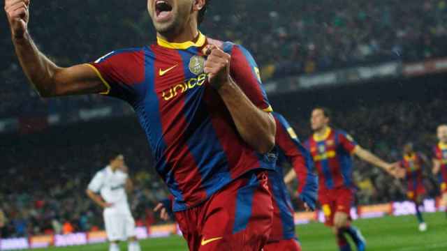 Xavi Hernàndez celebra su gol en la manita del Barça al Madrid / EFE