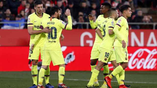Los jugadores del Barça celebrando un gol | EFE