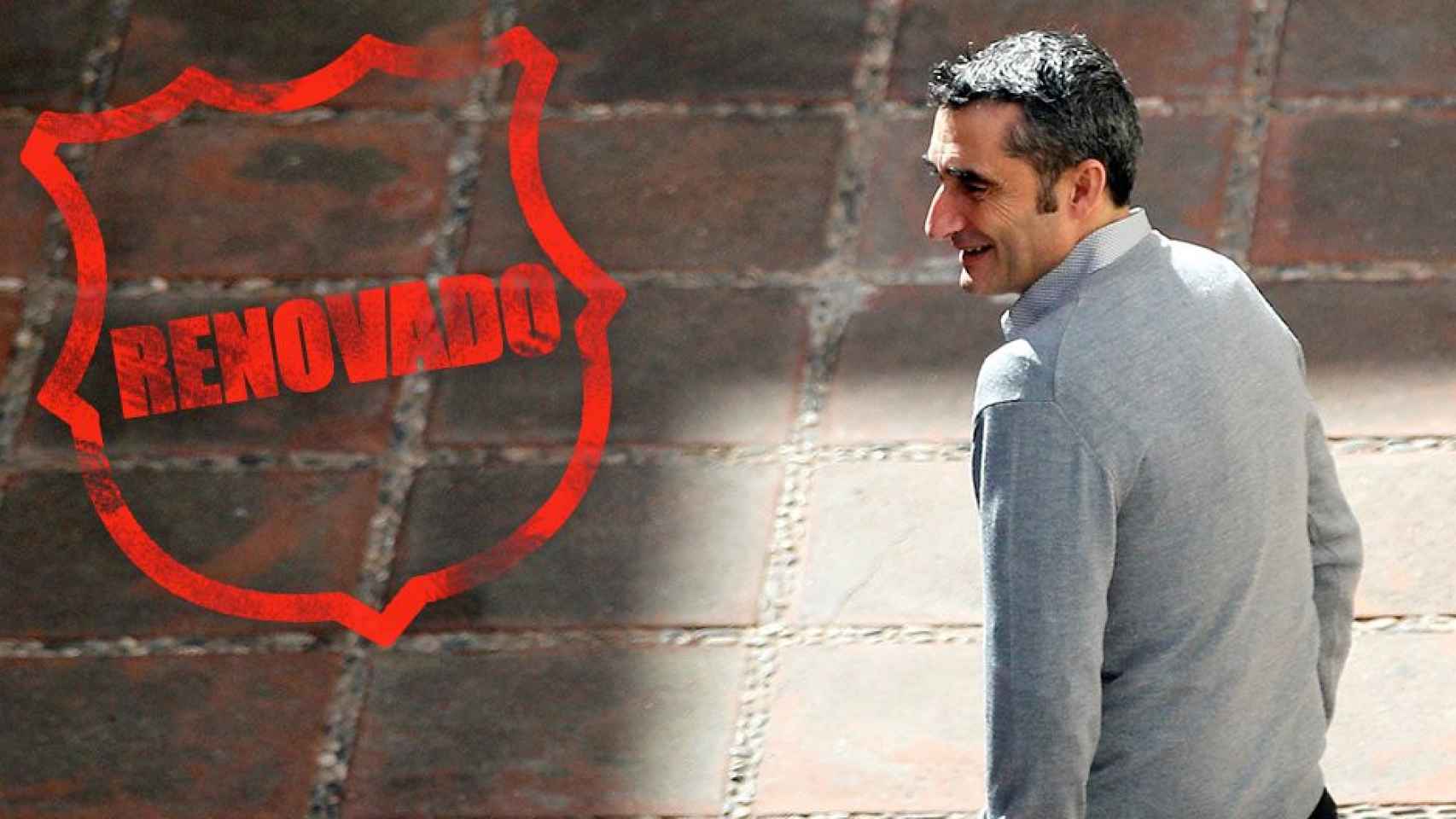 El técnico del Barça, Ernesto Valverde, renovado / FOTOMONTAJE DE CULEMANÍA