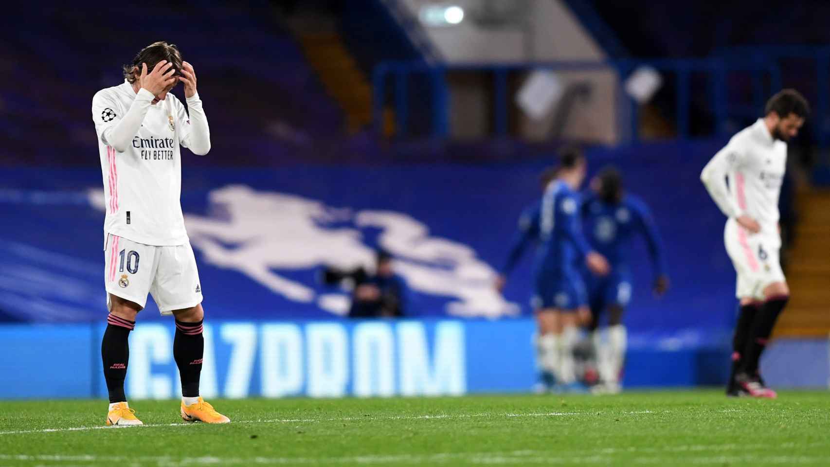 Modric, lamentando la derrota del Real Madrid contra el Chelsea | EFE