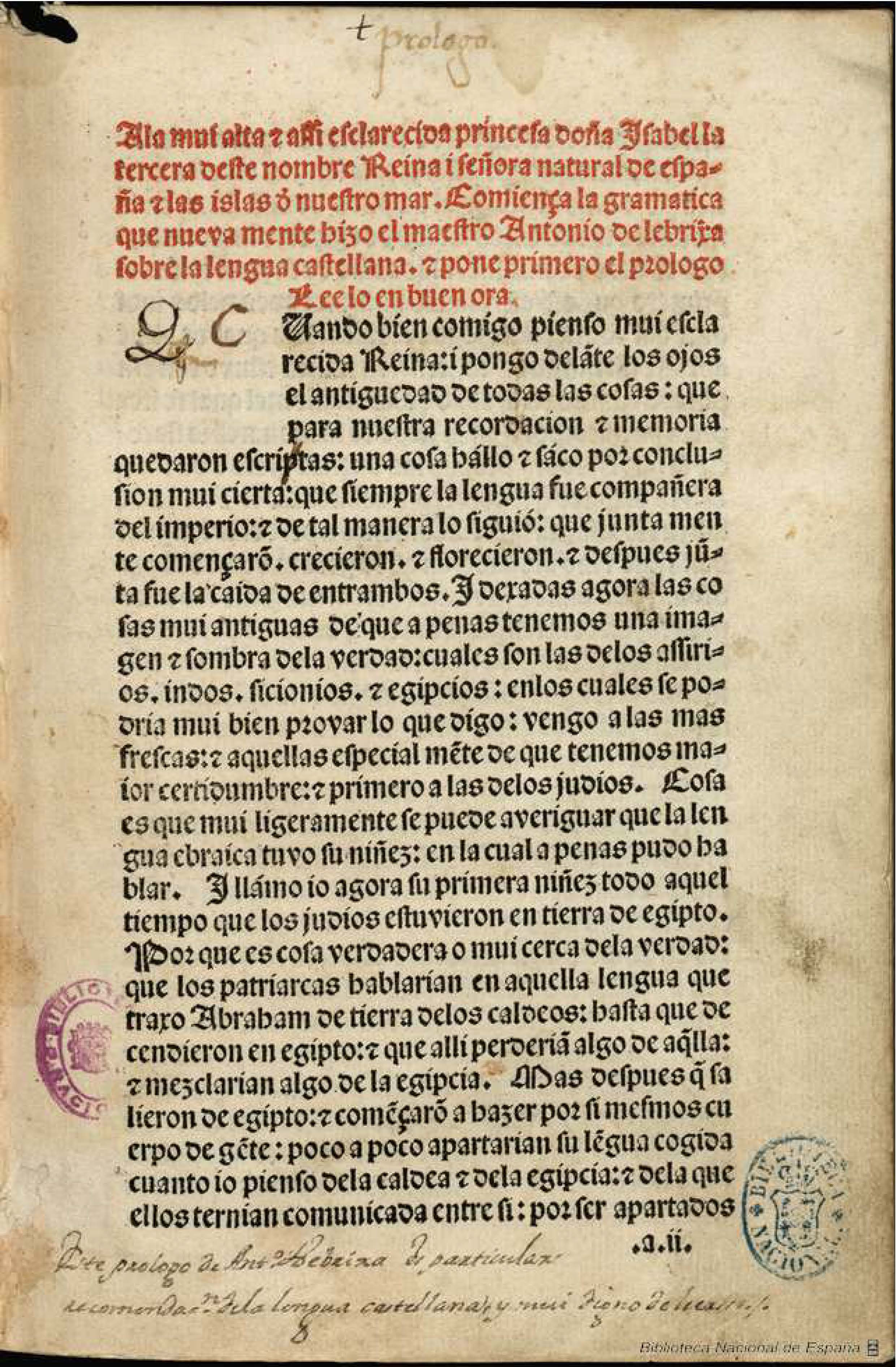 Gramatica castellana Nebrija (1492)