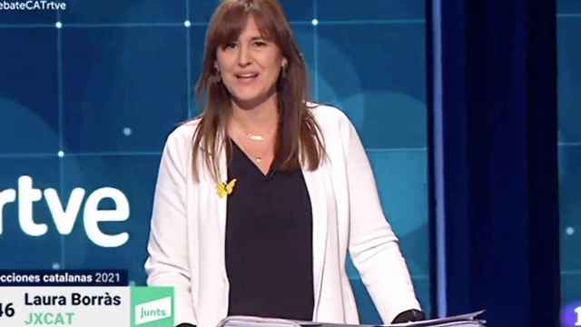 Laura Borràs, candidata de Junts para el 14F, durante el debate en TVE / RTVE