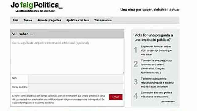 Página web lanzada por ICV-EUiA para promocionar la participación de los ciudadanos en la política