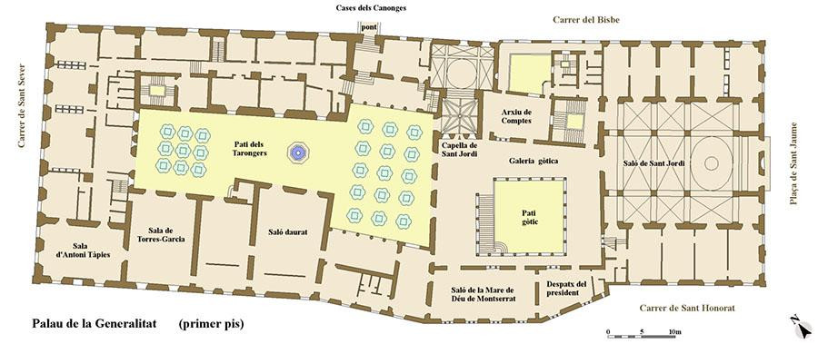 Plano del Palau de la Generalitat