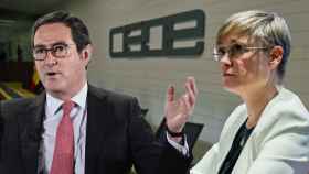 Antonio Garamendi y Virginia Guinda se enfrentan por la presidencia de la CEOE / CG (FOTOMONTAJE)