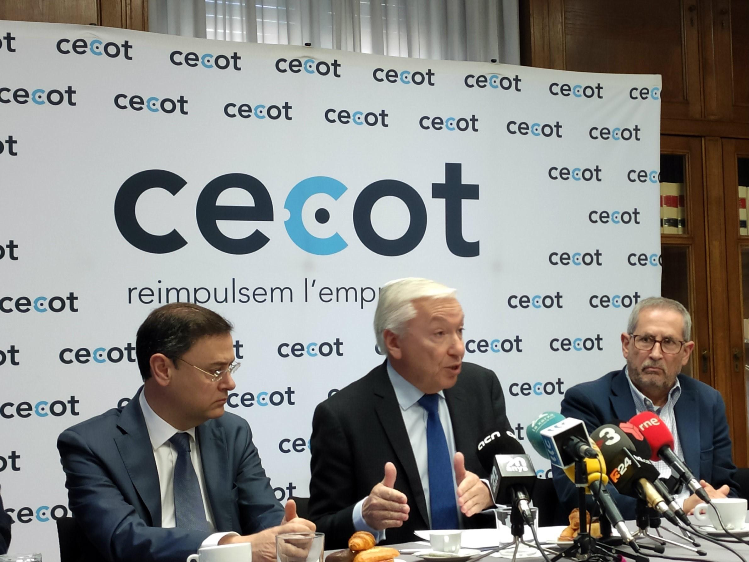 El presidente de Cecot, Antoni Abad, durante su rueda de prensa / EUROPA PRESS