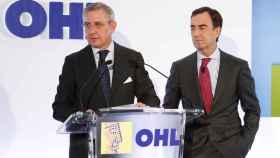 Juan Villar-Mir de Fuentes (d), presidente de OHL, y Tomás García Madrid, consejero delegado (i), durante la presentación de resultados / EP