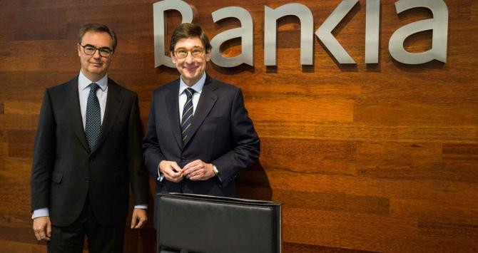 José Sevilla (i) y José Ignacio Gorigolzarri en la presentación de la cuenta de resultados de Bankia de 2018 / BANKIA