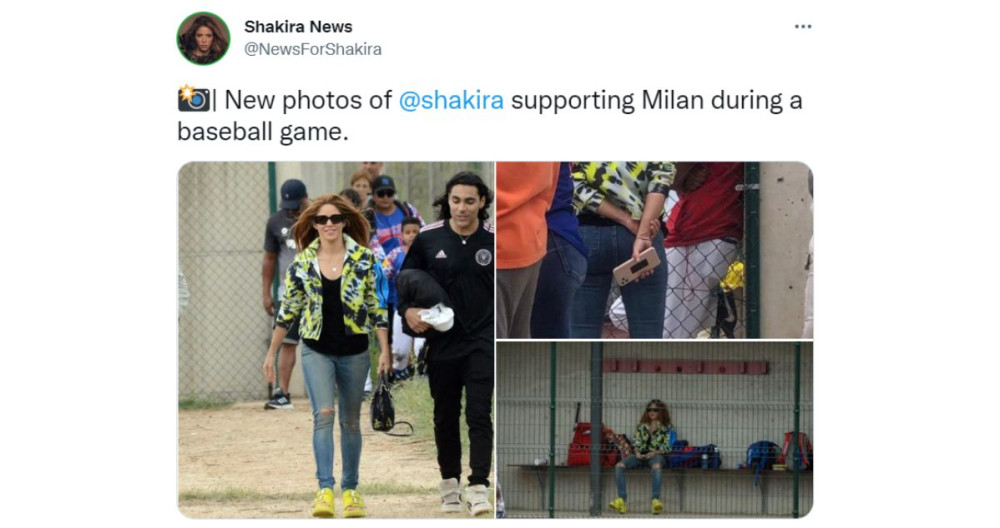 Shakira en el partido de béisbol de su hijo Milan / TWITTER